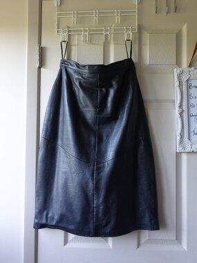 Black Leather Midi Skirt